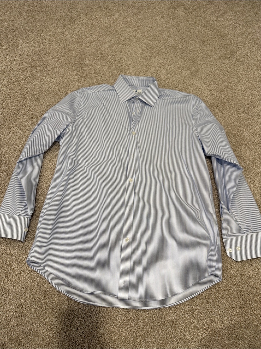 Ryan Seacrest Distinction Light Blue Pinstripe Dress Shirt